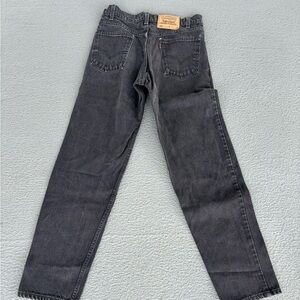 Vintage 90s Levis 550 Relaxed Fit Orange Tab Black Denim Jeans Made In USA